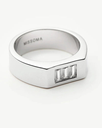 Lucy Williams Triple Stone Chunky Ring | Silver Plated Rings Missoma