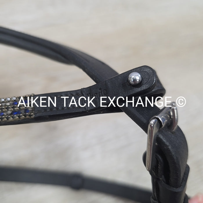 Lumiere Skyla Bitless Bridle with Kavalkade Bling Browband, No Reins, Black, Siz