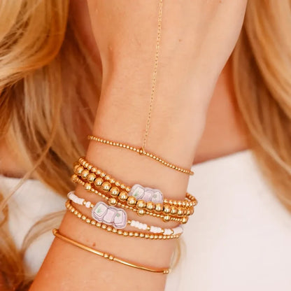 Mahjong Tile Bracelet on Gold