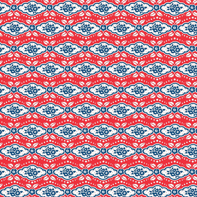 Maison Rouge on Red Fabric