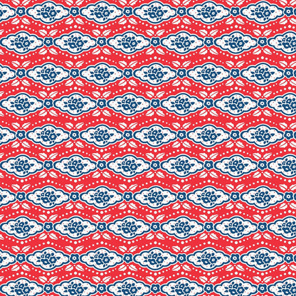 Maison Rouge on Red Fabric