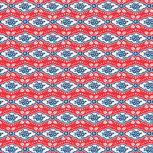 Maison Rouge on Red Fabric