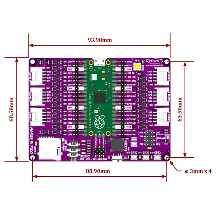 Maker Pi Pico (with pre-soldered Pico) by Cytron - The Pi Hut