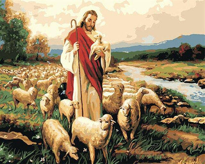 Man And Sheeps Paint By Numbers Kit