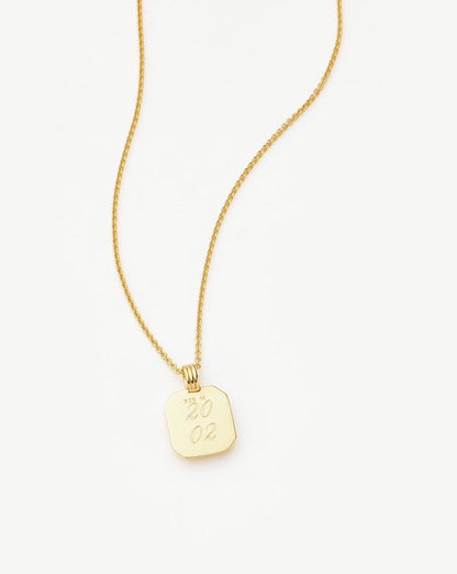March Birthstone Pendant Necklace | 18ct Gold Vermeil/Dyed Aqua Chalcedony Necklaces Missoma