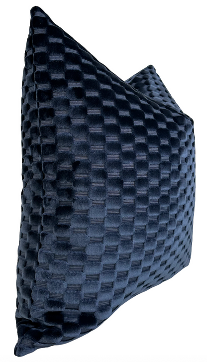 Marlow Cut Velvet Pillow Cover in Midnight