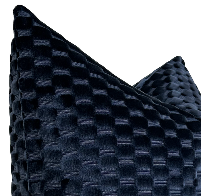 Marlow Cut Velvet Pillow Cover in Midnight