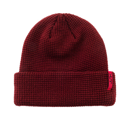 Maroon Waffle Knit Beanie - View 2