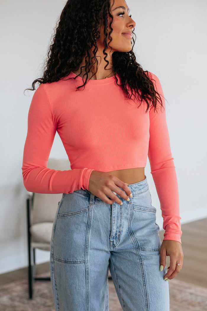 Mazure Ribbed Top - Watermelon