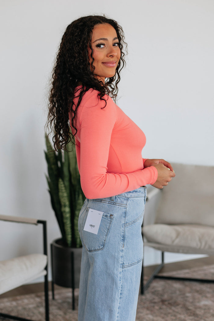 Mazure Ribbed Top - Watermelon