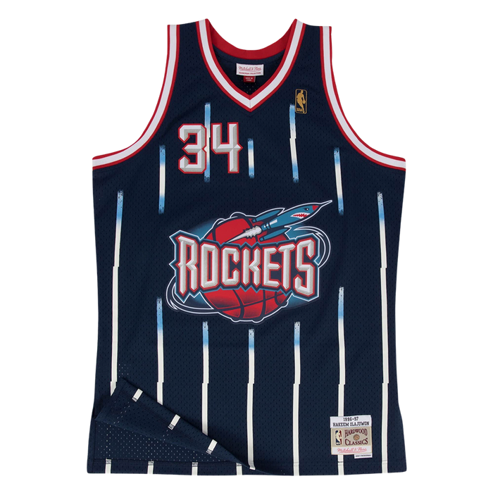 Men's Houston Rockets Mitchell & Ness Hakeem Olajuwon HWC 1996-97 Swingman Jersey