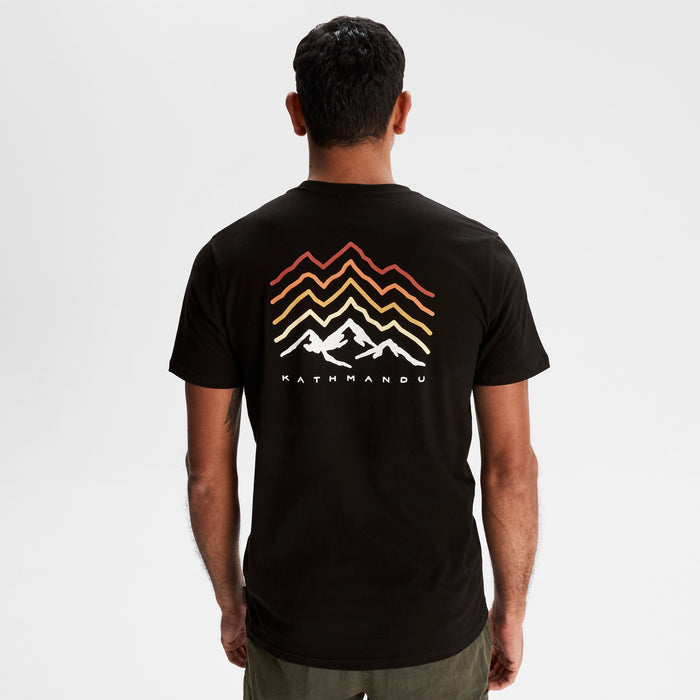 Men's Mountain Rays Organic Cotton T-shirt - Black