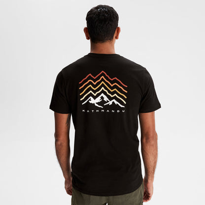 Men's Mountain Rays Organic Cotton T-shirt - Black