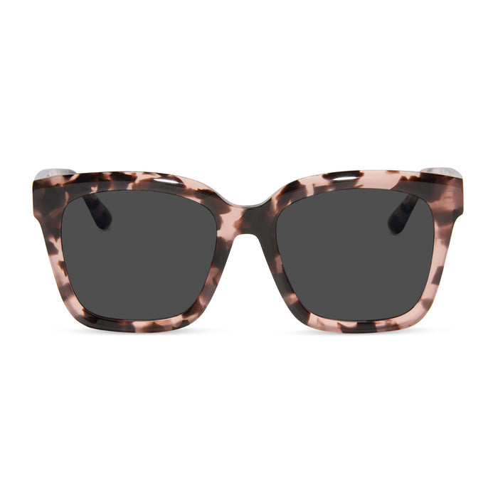 diff eyewear featuring the meredith square prescription sunglasses with a himalayan tortoise frame front view