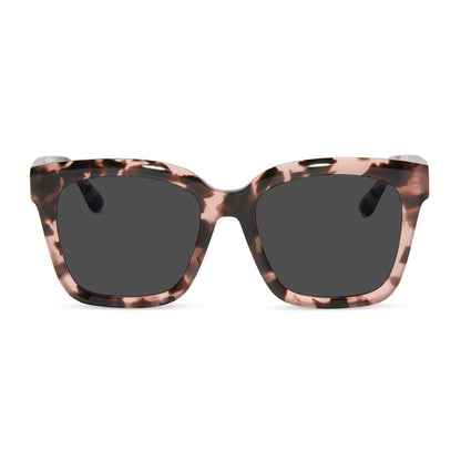 diff eyewear featuring the meredith square prescription sunglasses with a himalayan tortoise frame front view