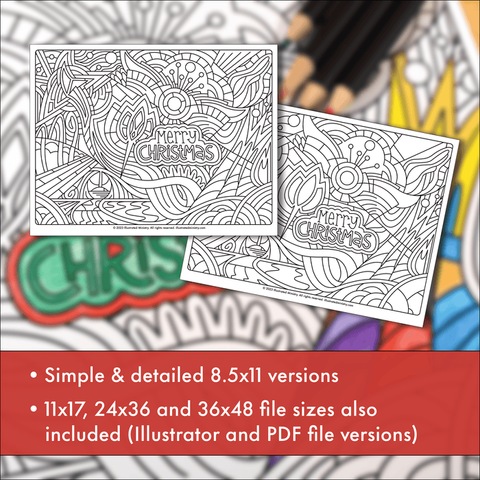 Merry Christmas Coloring Page & Poster