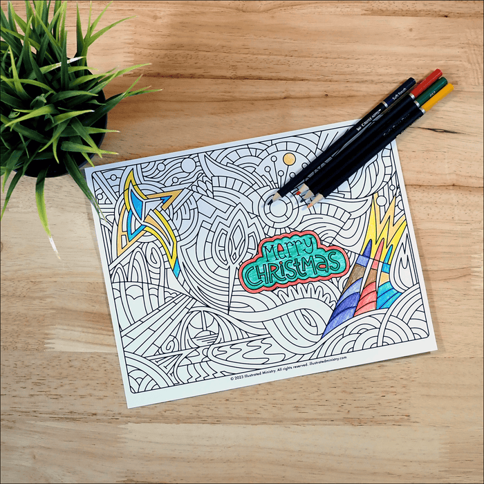 Merry Christmas Coloring Page & Poster
