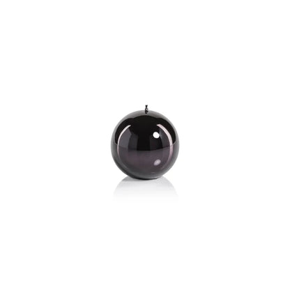 METALLIC BALL CANDLE- MATTE PEARL BLACK-3.5"