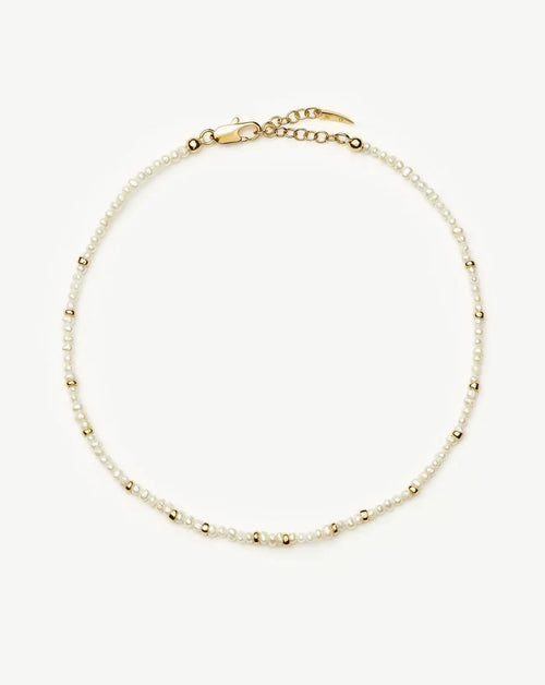 Micro Pearl Beaded Anklet | 18k Gold Plated/Pearl Anklets Missoma
