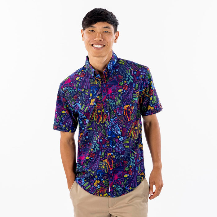 RSVLTS Minecraft Short Sleeve Shirt Minecraft "Neon Block Party" – KUNUFLEX Short Sleeve Shirts Minecraft "Neon Block Party" – KUNUFLEX Short Sleeve Shirts