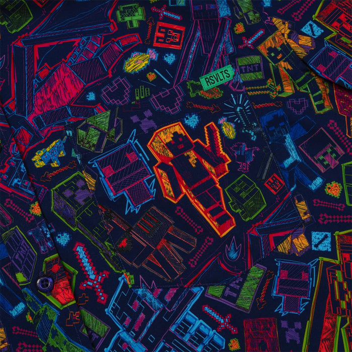 RSVLTS RSVLTS® Minecraft "Blacklight Blocks" _ KUNUFLEX Short Sleeve Shirts Minecraft "Blacklight Blocks" _ KUNUFLEX Short Sleeve Shirts
