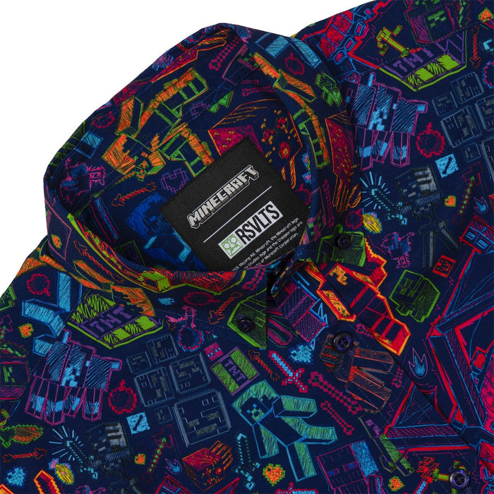 RSVLTS RSVLTS® Minecraft "Blacklight Blocks" _ KUNUFLEX Short Sleeve Shirts Minecraft "Blacklight Blocks" _ KUNUFLEX Short Sleeve Shirts