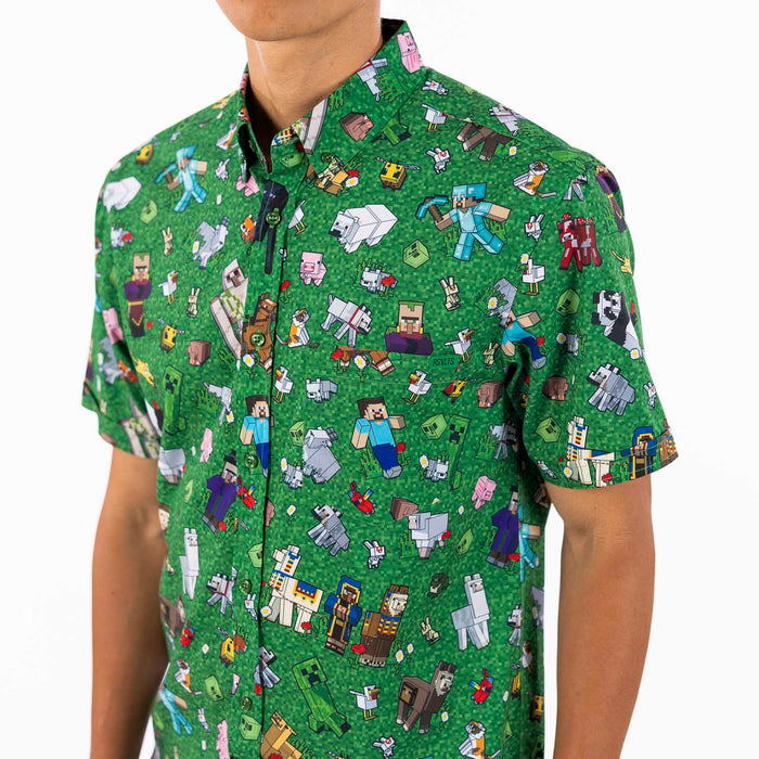 RSVLTS Minecraft Short Sleeve Shirt Minecraft "Overworld Odyssey" – KUNUFLEX Short Sleeve Shirt Minecraft "Overworld Odyssey" – KUNUFLEX Short Sleeve Shirt
