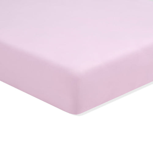 Solid light purple fitted sheet on a white background