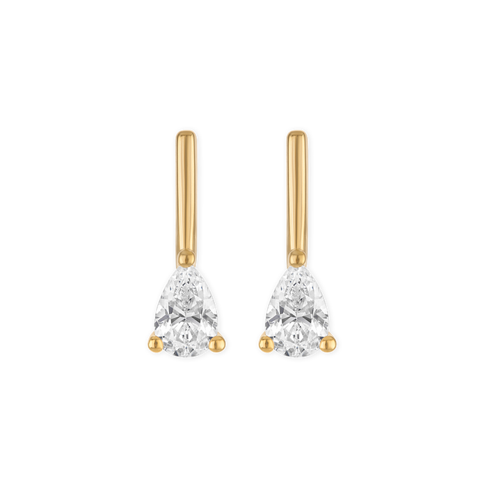 Mini Linea Pear Stud