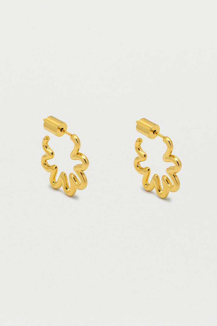 Mini Squiggle Flower Hoops