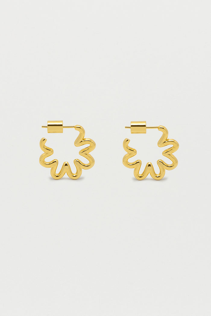 Mini Squiggle Flower Hoops
