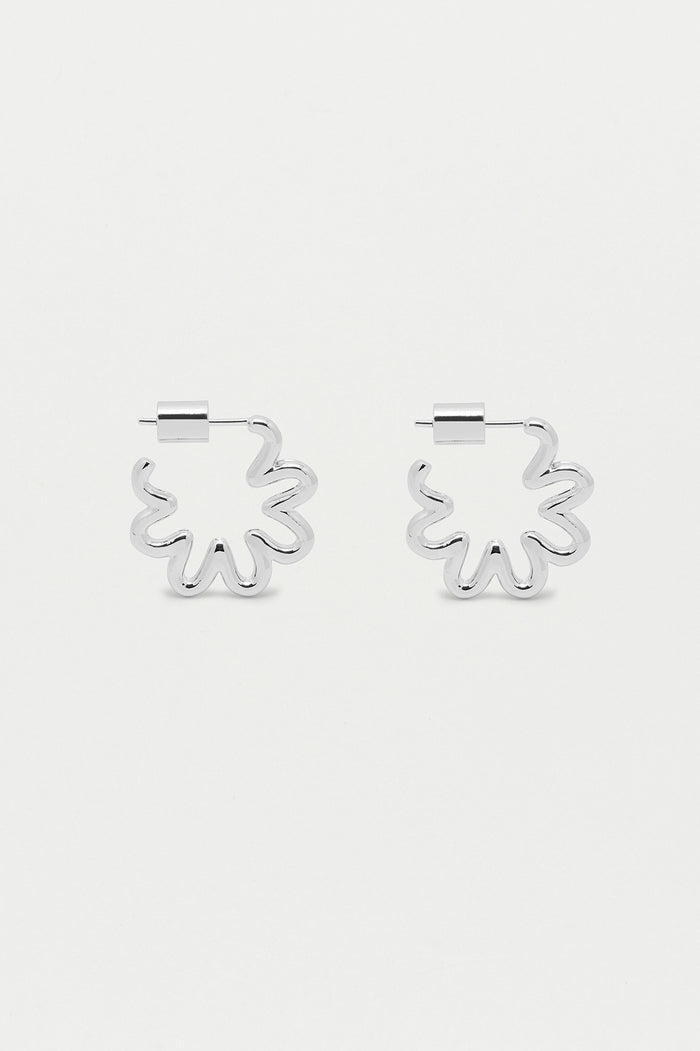 Mini Squiggle Flower Hoops