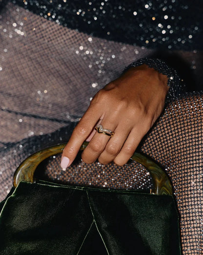 Molten Snow Stacking Ring | 18k Gold Vermeil/Cubic Zirconia Rings Missoma