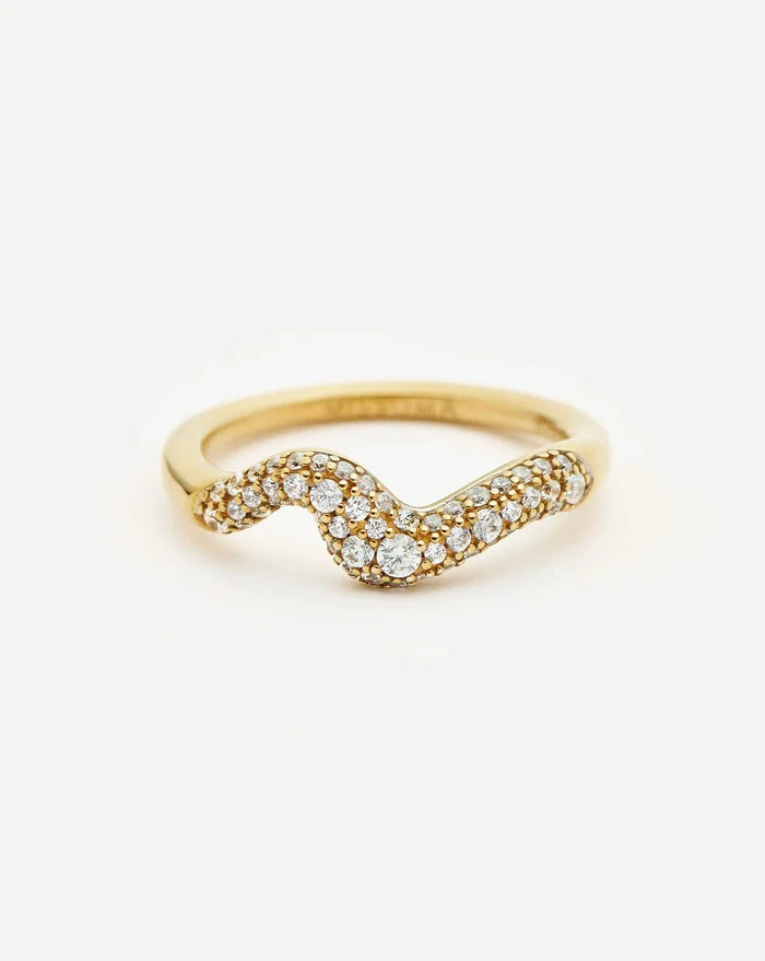 Molten Snow Stacking Ring | 18k Gold Vermeil/Cubic Zirconia Rings Missoma