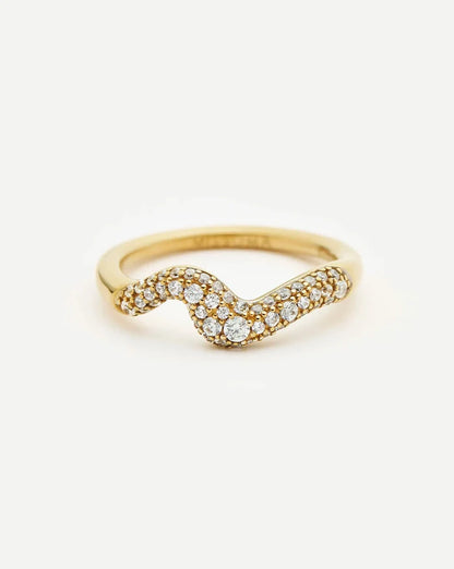 Molten Snow Stacking Ring | 18k Gold Vermeil/Cubic Zirconia Rings Missoma