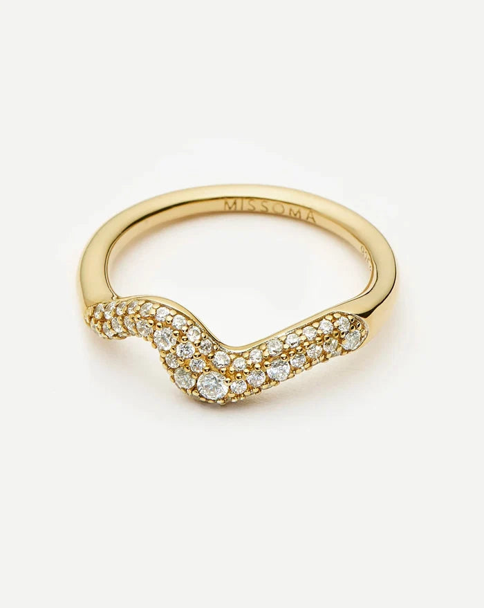 Molten Snow Stacking Ring | 18k Gold Vermeil/Cubic Zirconia Rings Missoma