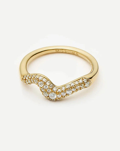 Molten Snow Stacking Ring | 18k Gold Vermeil/Cubic Zirconia Rings Missoma