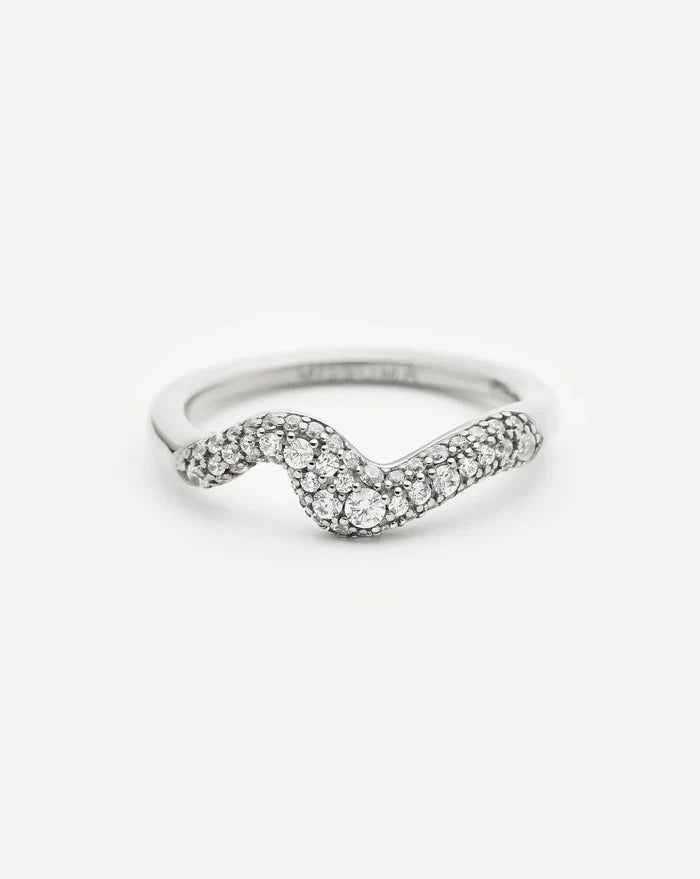 Molten Snow Stacking Ring | Sterling Silver/Cubic Zirconia Rings Missoma