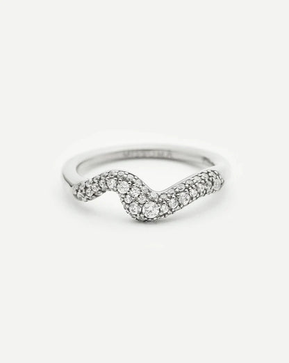 Molten Snow Stacking Ring | Sterling Silver/Cubic Zirconia Rings Missoma