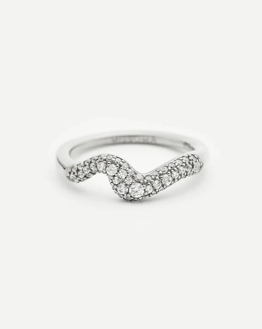 Molten Snow Stacking Ring | Sterling Silver/Cubic Zirconia Rings Missoma