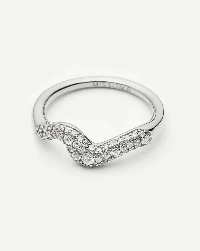 Molten Snow Stacking Ring | Sterling Silver/Cubic Zirconia Rings Missoma