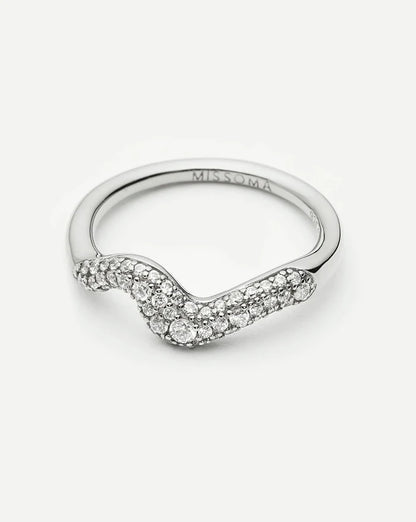 Molten Snow Stacking Ring | Sterling Silver/Cubic Zirconia Rings Missoma