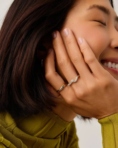 Molten Snow Stacking Ring | Sterling Silver/Cubic Zirconia Rings Missoma