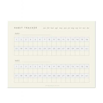 Monthly Habit Tracker Notepad