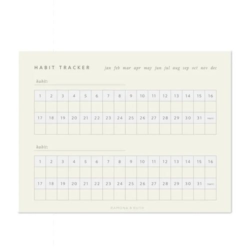Monthly Habit Tracker Notepad