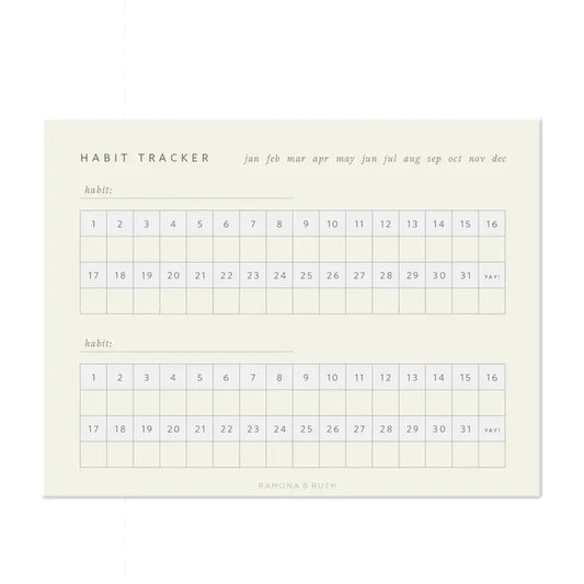 Monthly Habit Tracker Notepad