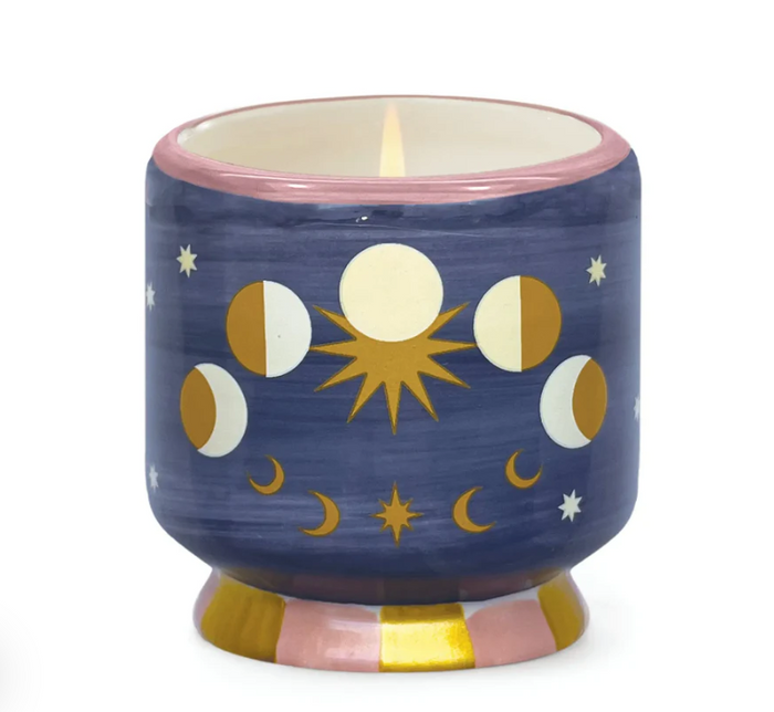 MOON PHASES CERAMIC CANDLE JASMINE 8 OZ