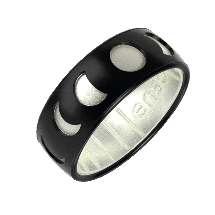 Etched Space Silicone Ring - Moonphases