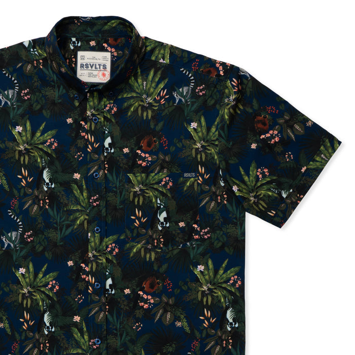 RSVLTS XS RSVLTS Wild Things "Lemurs"_ KUNUFLEX Short Sleeve Shirt Wild Things "Lemurs"_ KUNUFLEX Short Sleeve Shirt