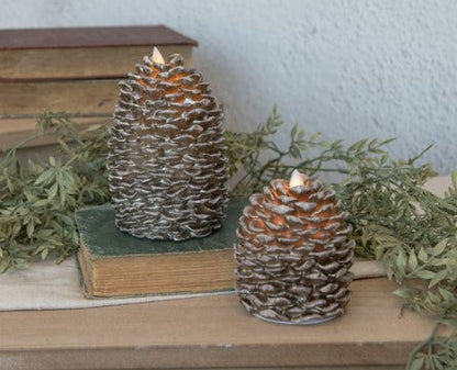 Moving Flame Pinecone Candle (2 sizes)
